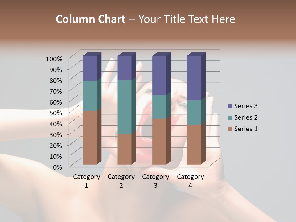 A Beauty Female With Red Lips Is Screaming PowerPoint Template