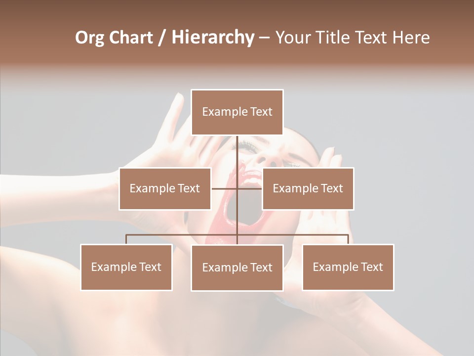 A Beauty Female With Red Lips Is Screaming PowerPoint Template