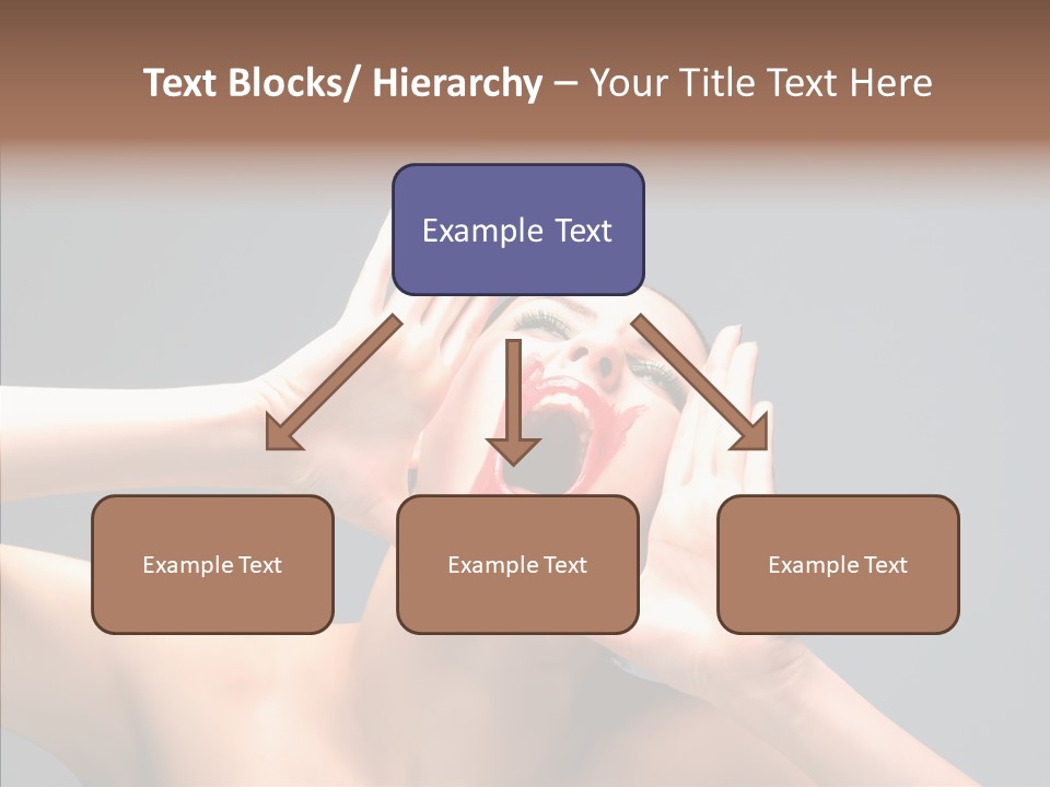 A Beauty Female With Red Lips Is Screaming PowerPoint Template