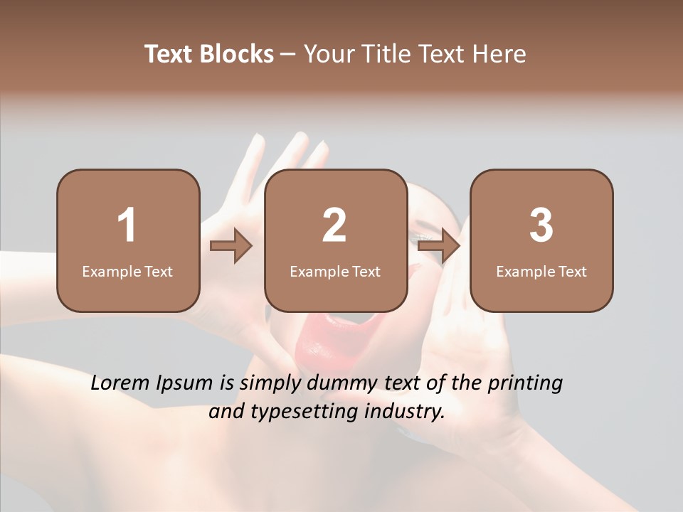 A Beauty Female With Red Lips Is Screaming PowerPoint Template