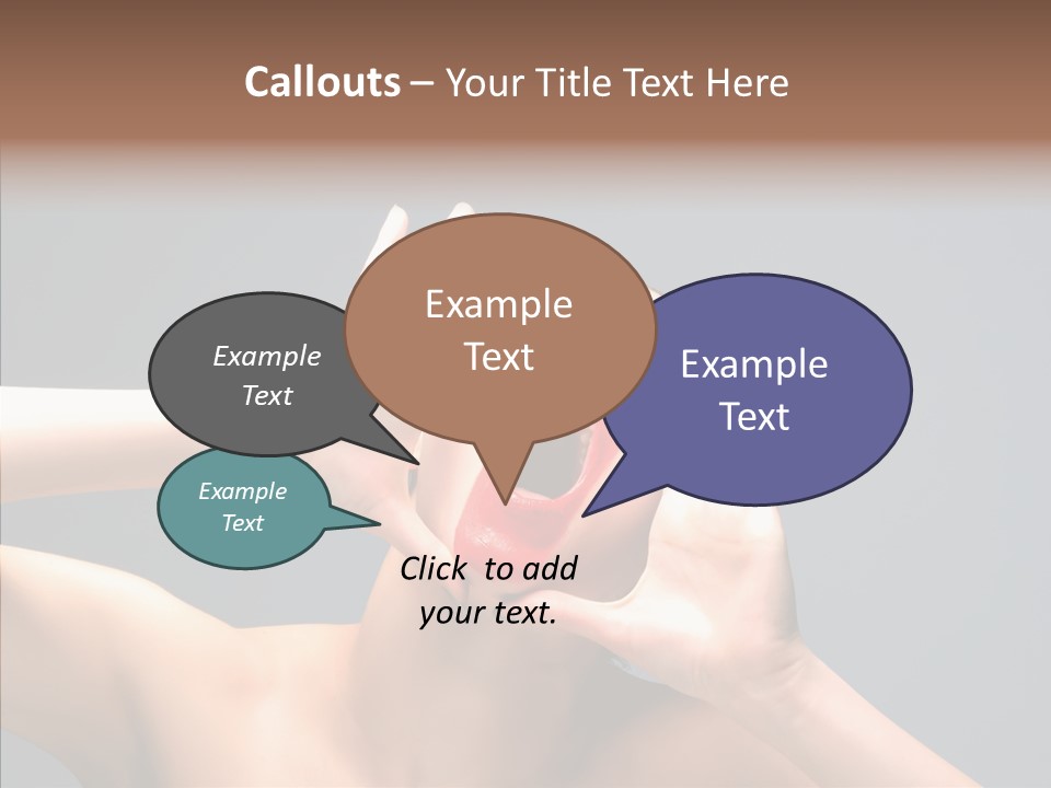 A Beauty Female With Red Lips Is Screaming PowerPoint Template