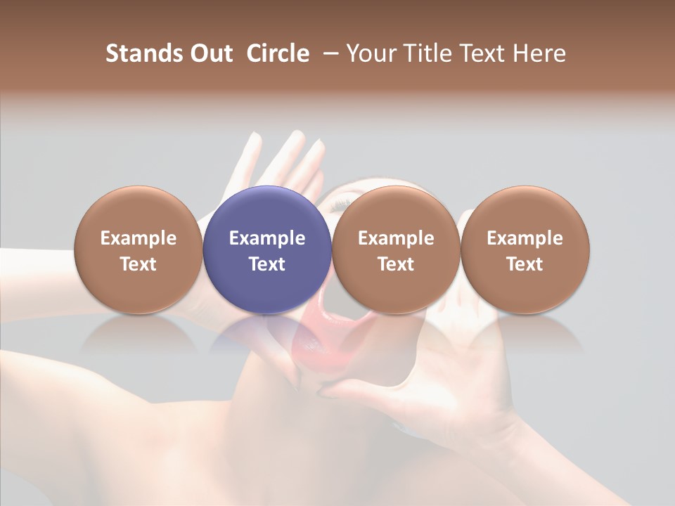 A Beauty Female With Red Lips Is Screaming PowerPoint Template