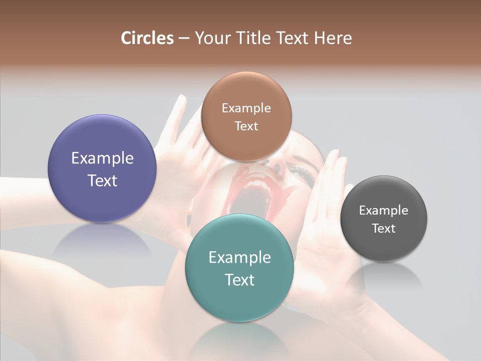 A Beauty Female With Red Lips Is Screaming PowerPoint Template