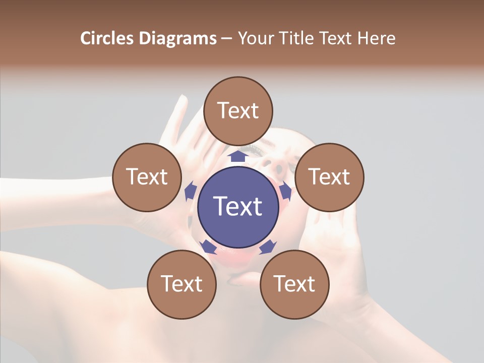 A Beauty Female With Red Lips Is Screaming PowerPoint Template