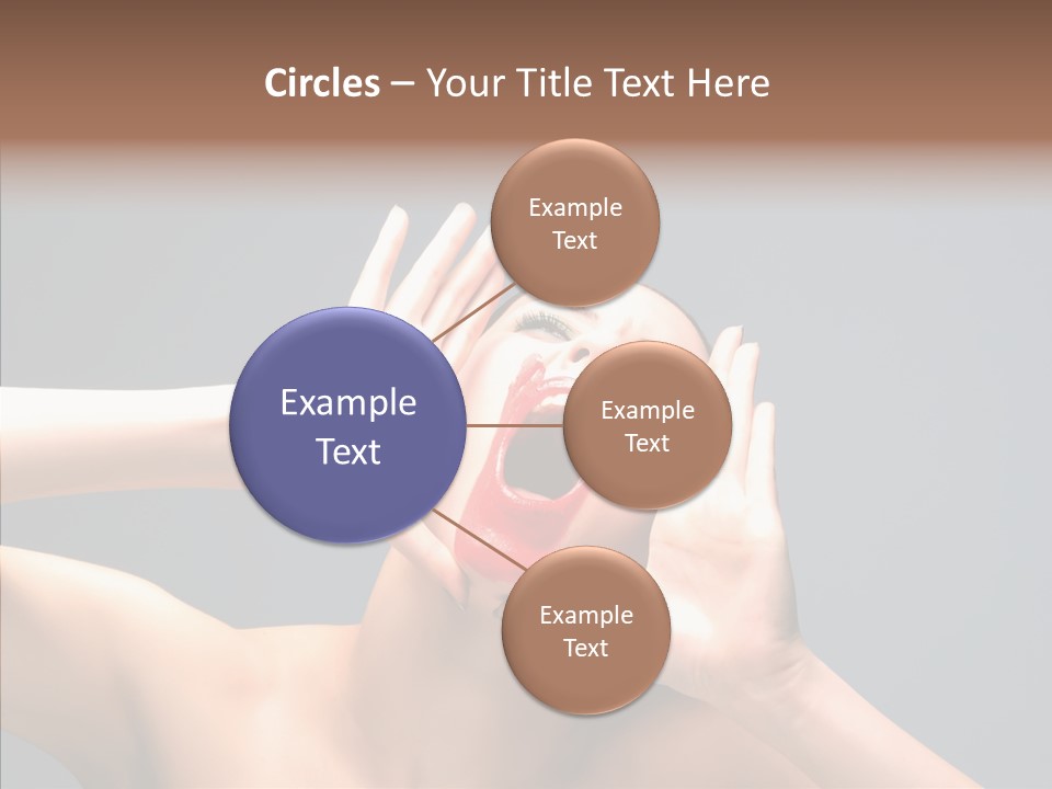 A Beauty Female With Red Lips Is Screaming PowerPoint Template