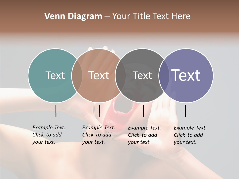 A Beauty Female With Red Lips Is Screaming PowerPoint Template