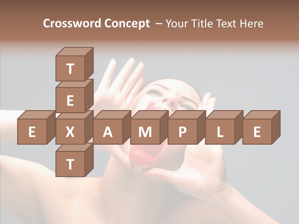 A Beauty Female With Red Lips Is Screaming PowerPoint Template