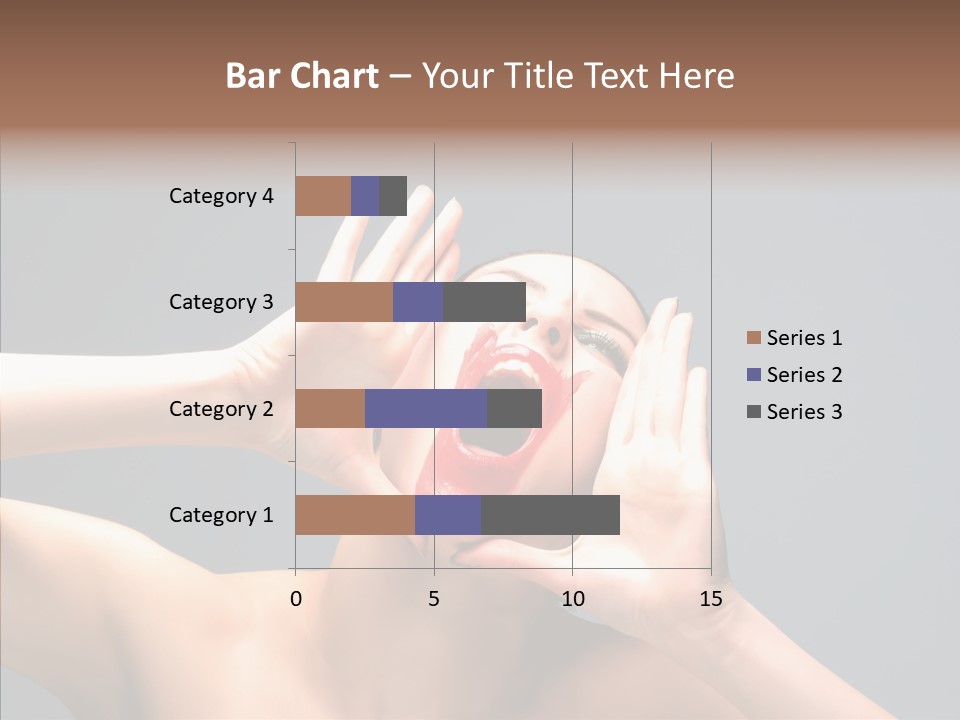 A Beauty Female With Red Lips Is Screaming PowerPoint Template