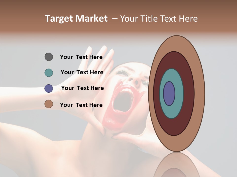 A Beauty Female With Red Lips Is Screaming PowerPoint Template