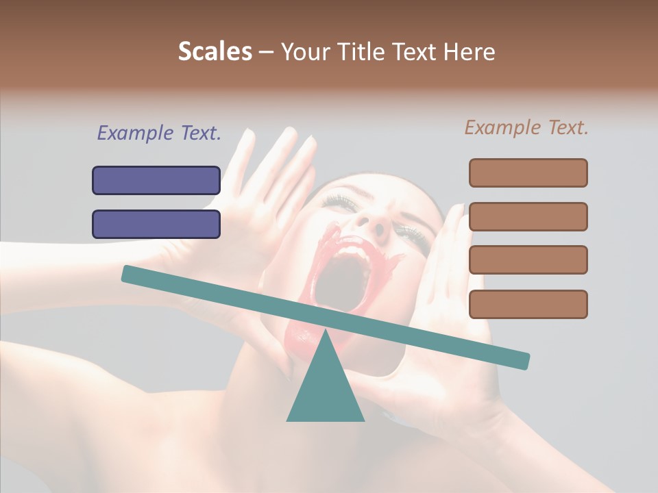 A Beauty Female With Red Lips Is Screaming PowerPoint Template