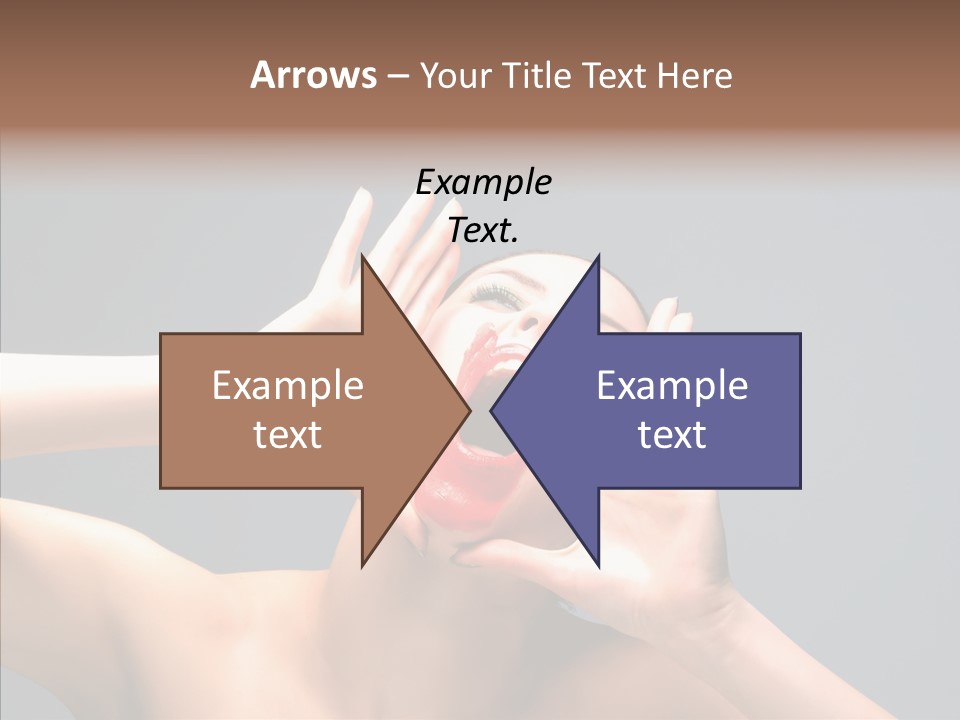 A Beauty Female With Red Lips Is Screaming PowerPoint Template