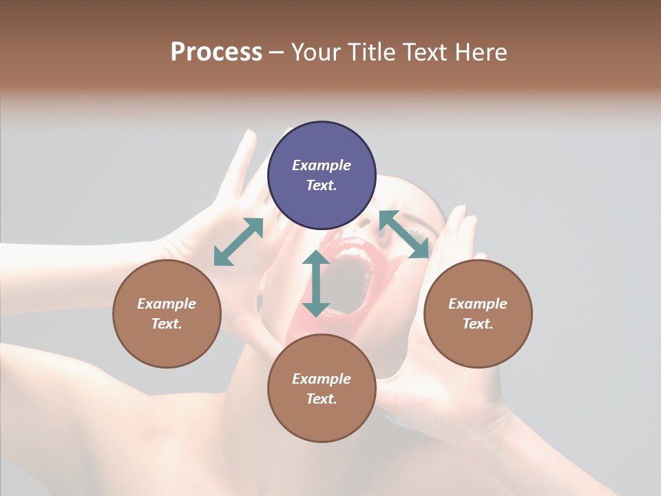 A Beauty Female With Red Lips Is Screaming PowerPoint Template
