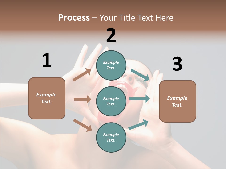 A Beauty Female With Red Lips Is Screaming PowerPoint Template
