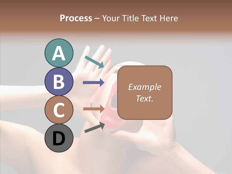 A Beauty Female With Red Lips Is Screaming PowerPoint Template