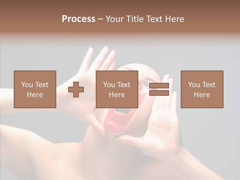 A Beauty Female With Red Lips Is Screaming PowerPoint Template