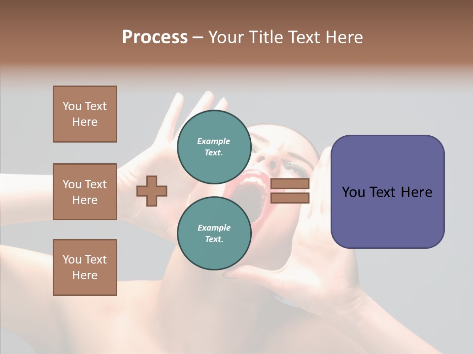 A Beauty Female With Red Lips Is Screaming PowerPoint Template