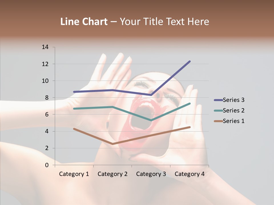A Beauty Female With Red Lips Is Screaming PowerPoint Template