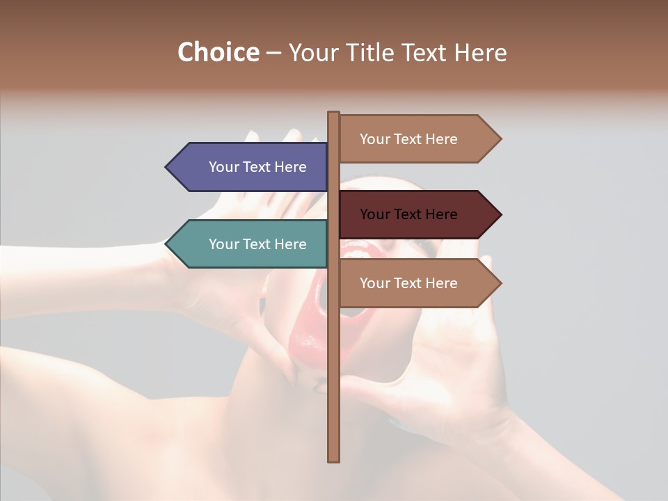 A Beauty Female With Red Lips Is Screaming PowerPoint Template