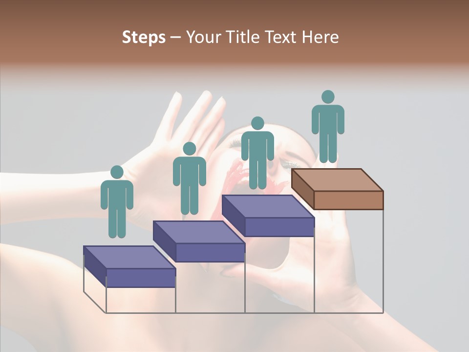 A Beauty Female With Red Lips Is Screaming PowerPoint Template