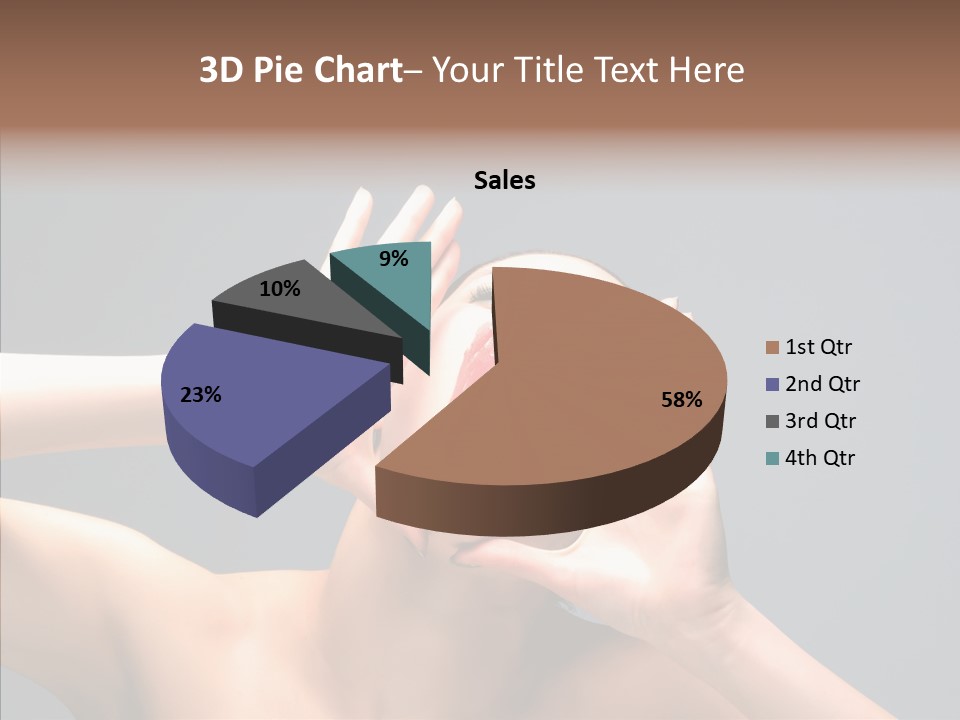 A Beauty Female With Red Lips Is Screaming PowerPoint Template