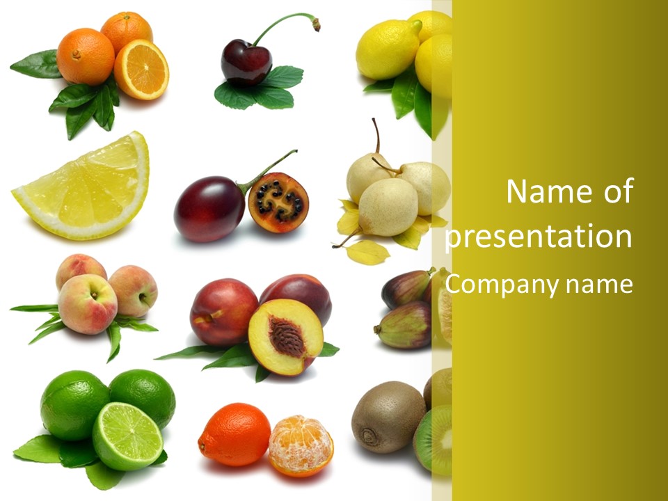 Many Citrus Work Path PowerPoint Template