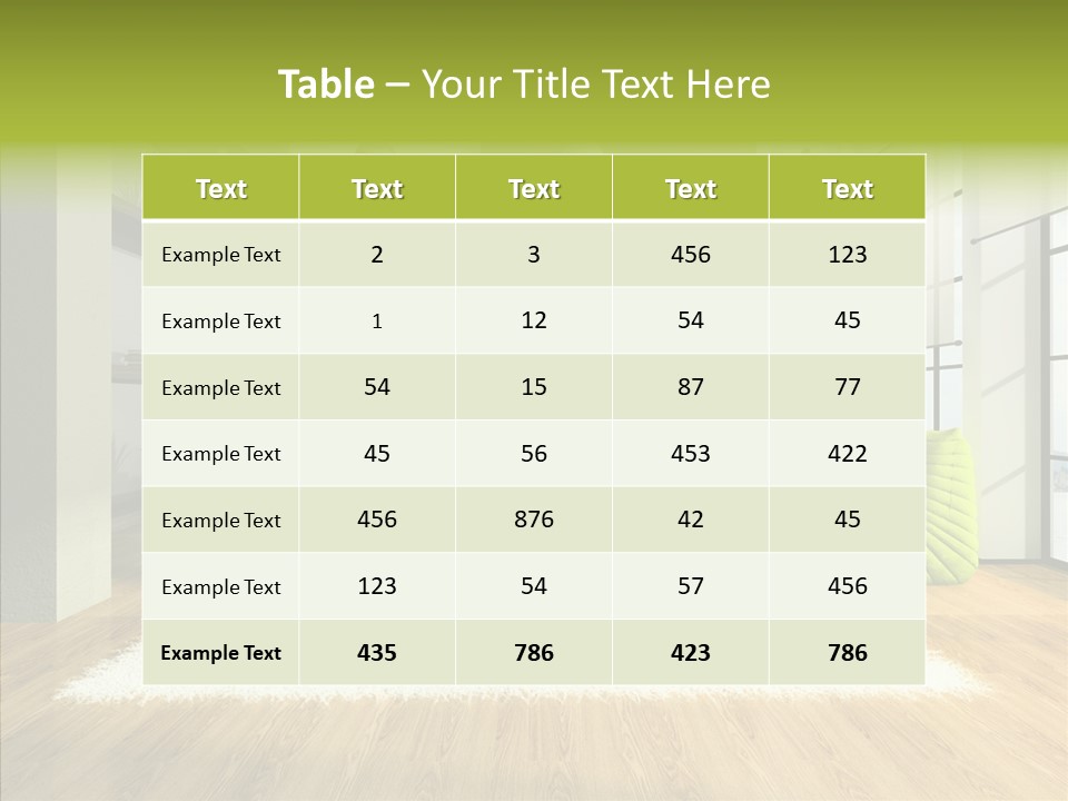 Table Reflection Objects PowerPoint Template