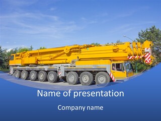 Truck Power Crane PowerPoint Template