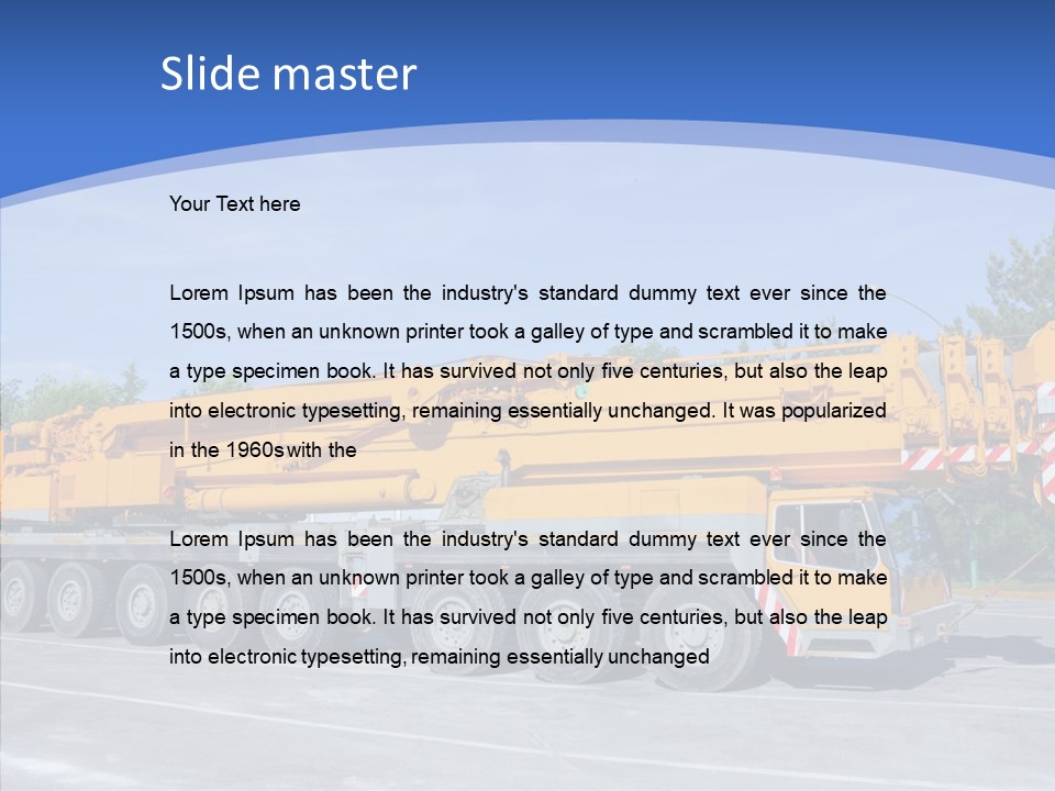 Truck Power Crane PowerPoint Template