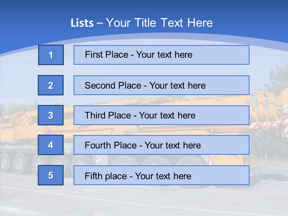 Truck Power Crane PowerPoint Template