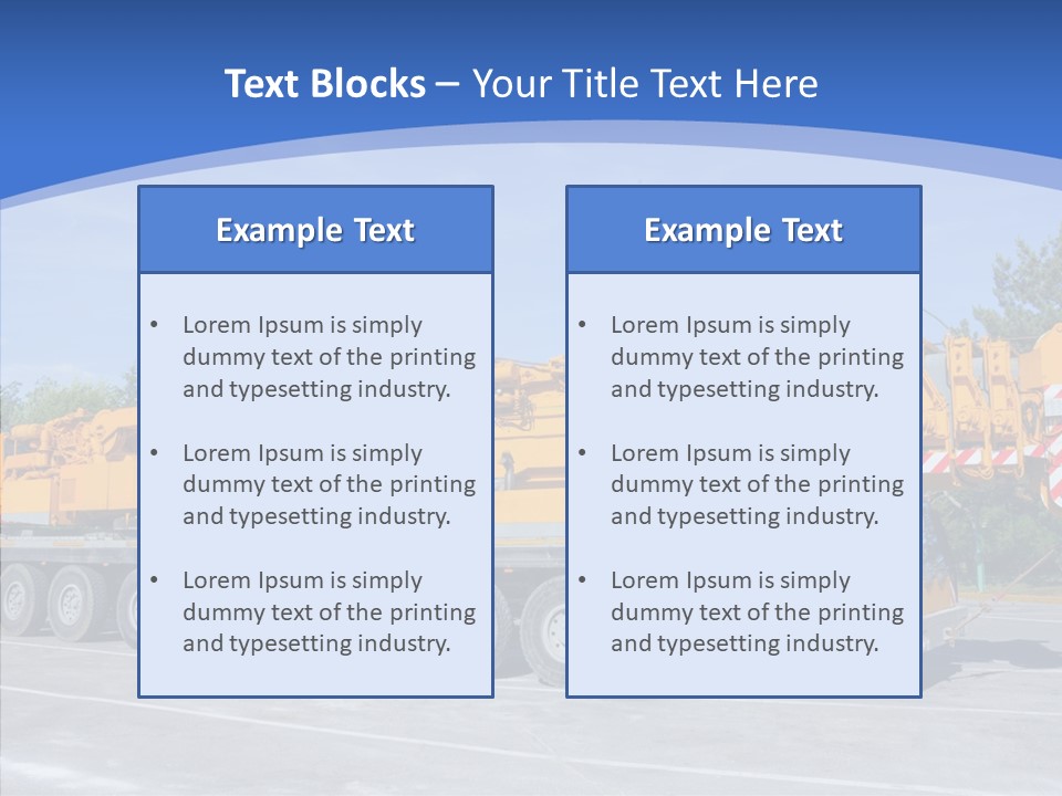 Truck Power Crane PowerPoint Template
