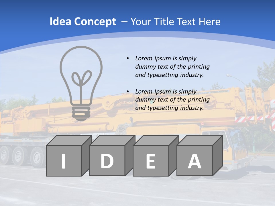 Truck Power Crane PowerPoint Template