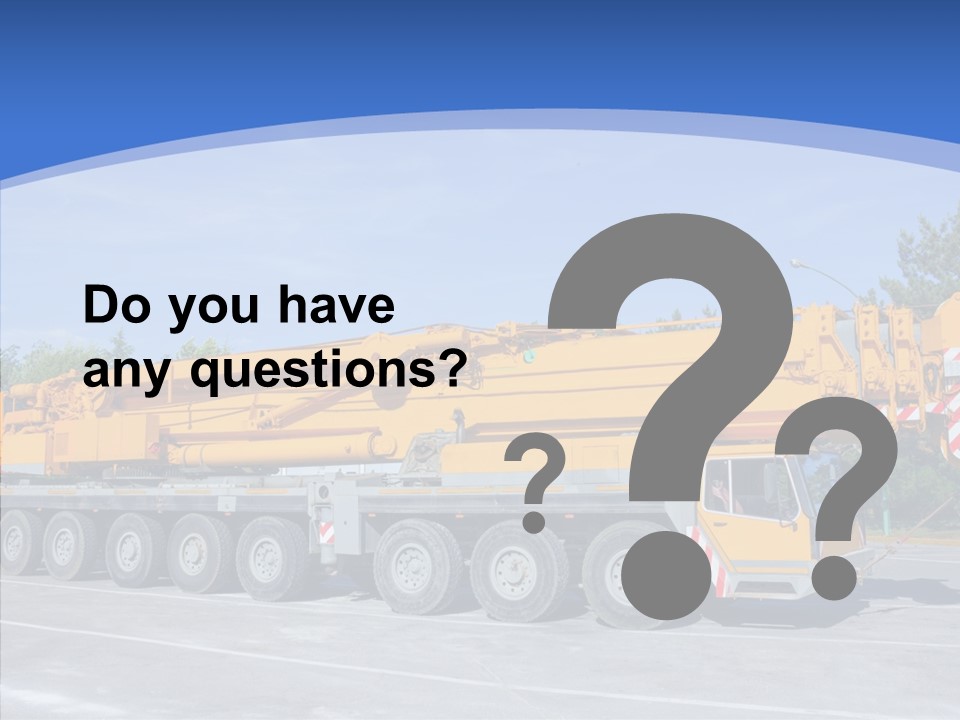Truck Power Crane PowerPoint Template