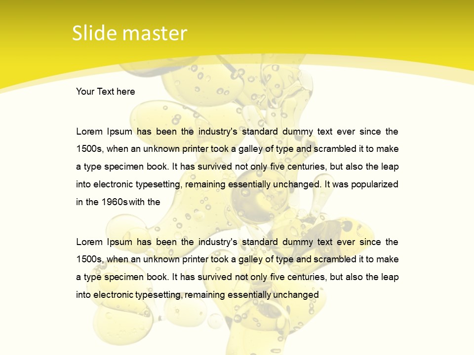 Yellow Liquid Macro PowerPoint Template