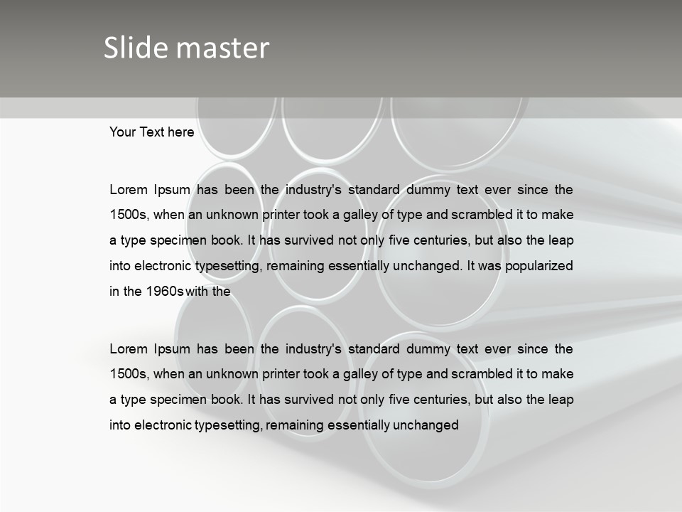 Close Up Pipeline Stainless PowerPoint Template