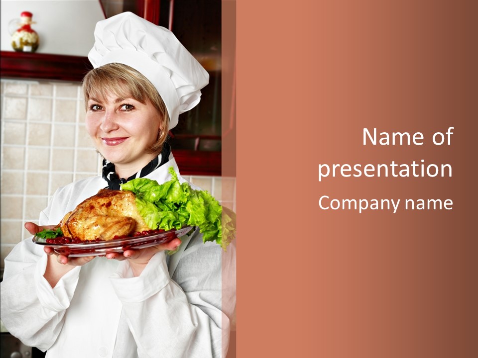 Woman Hat Salad PowerPoint Template