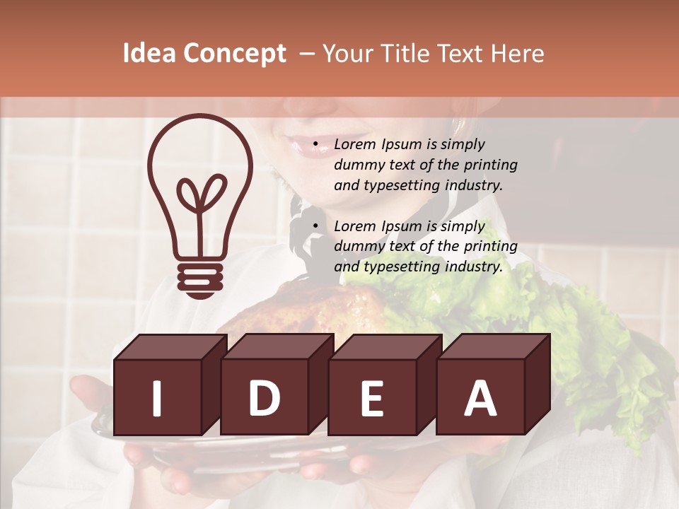 Woman Hat Salad PowerPoint Template