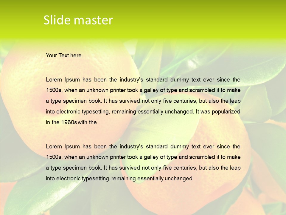 Nature Tangerine Fruit PowerPoint Template