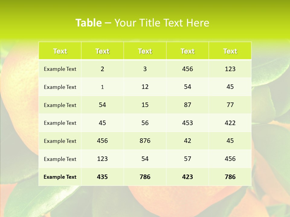 Nature Tangerine Fruit PowerPoint Template