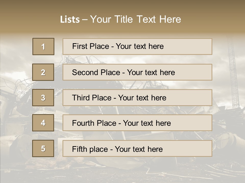 Scrap Corrosion Pieces PowerPoint Template