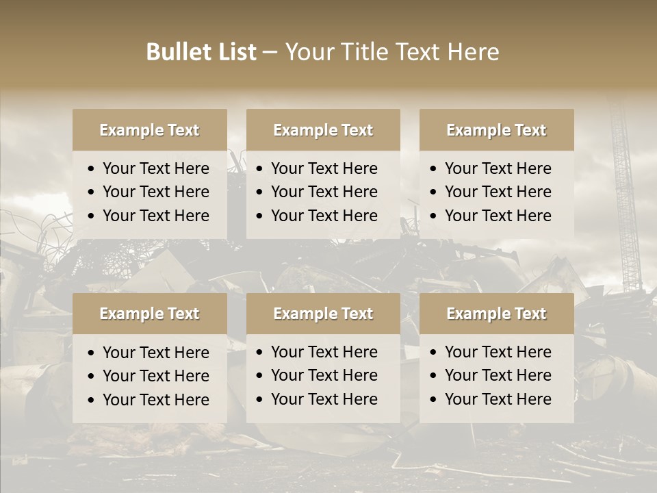 Scrap Corrosion Pieces PowerPoint Template