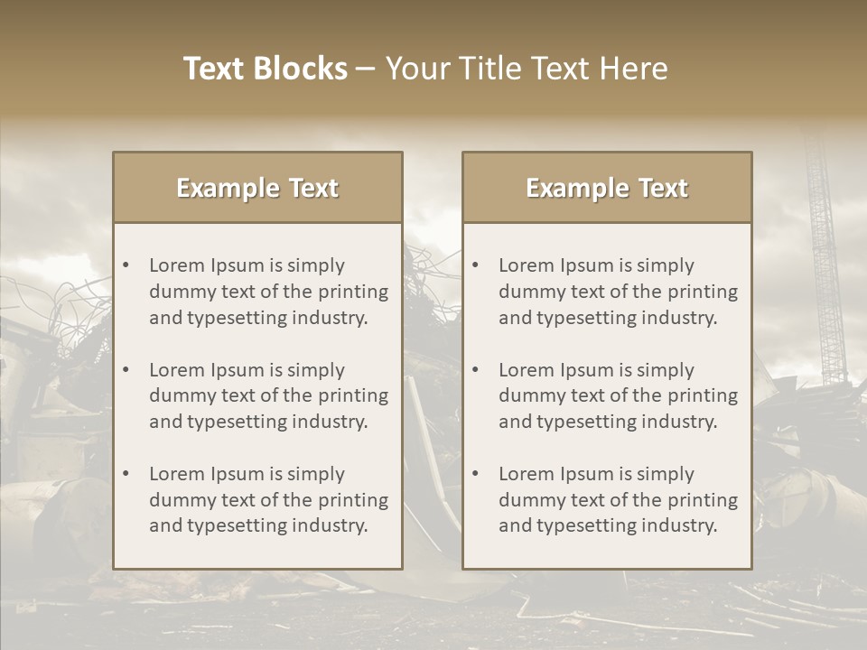 Scrap Corrosion Pieces PowerPoint Template