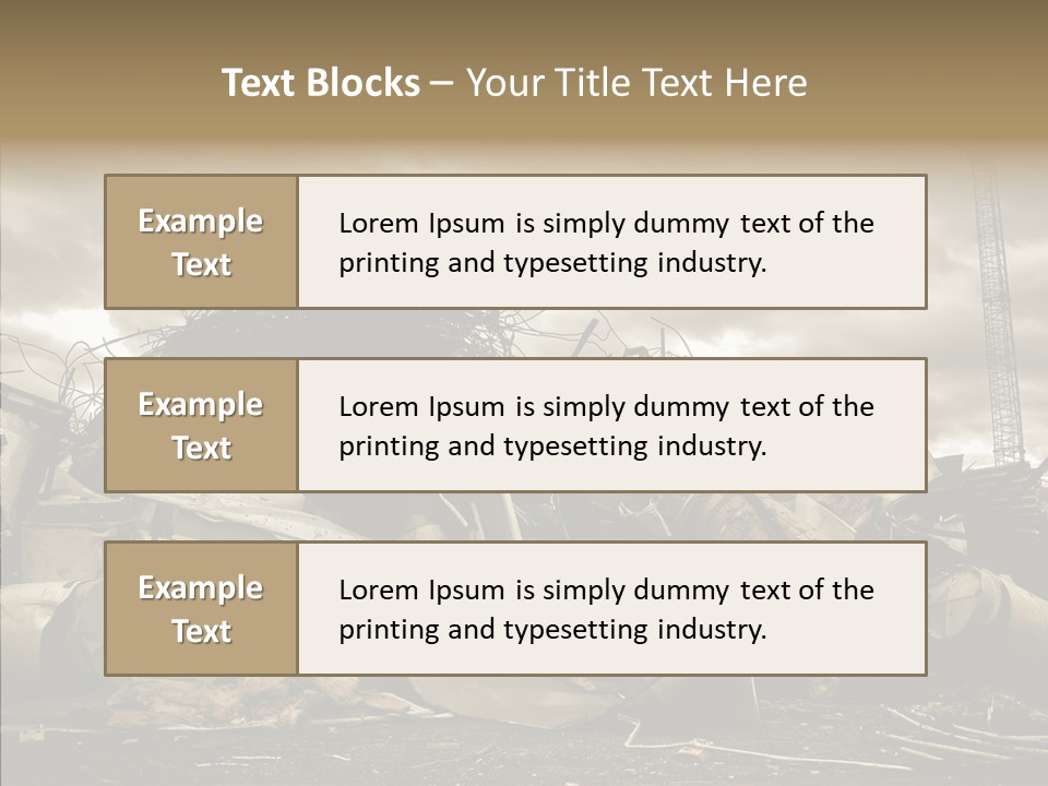 Scrap Corrosion Pieces PowerPoint Template