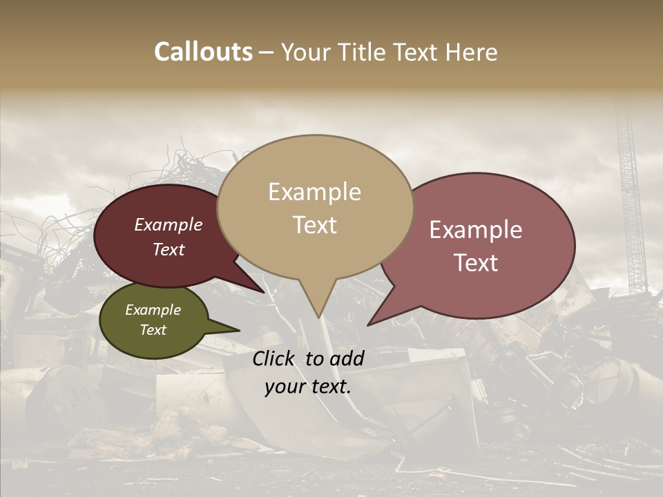 Scrap Corrosion Pieces PowerPoint Template