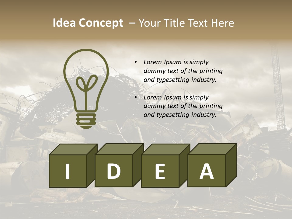Scrap Corrosion Pieces PowerPoint Template