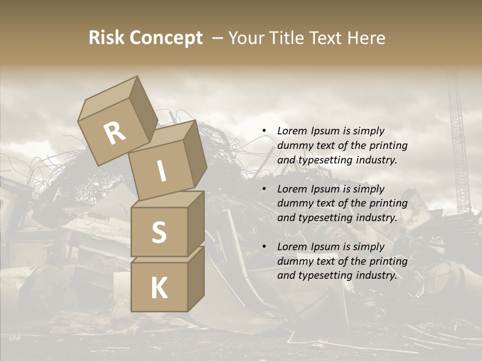Scrap Corrosion Pieces PowerPoint Template