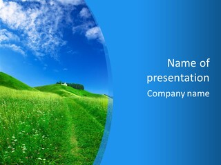 Hill Cloudscape Dirt Road PowerPoint Template