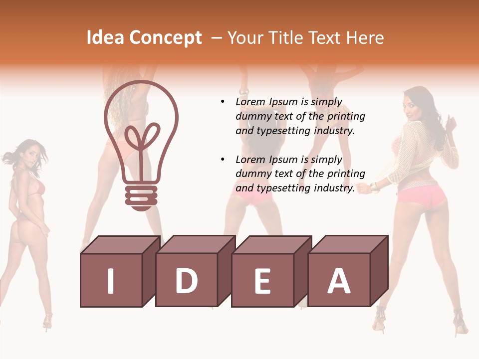 Isolated Ass Bikini PowerPoint Template