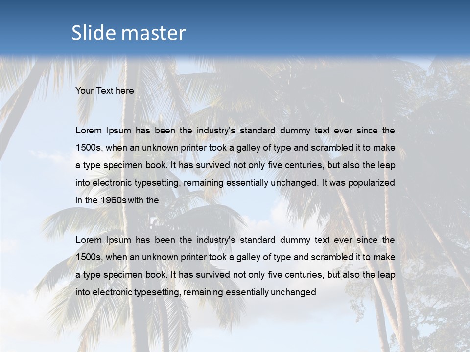 Tourism Shore Coconut PowerPoint Template