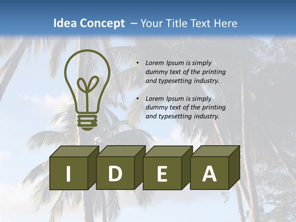 Tourism Shore Coconut PowerPoint Template