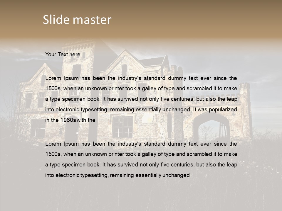 Weed Demolished Castle PowerPoint Template